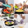 imageEfar Cooking Utensils Set of 6 Silicone Kitchen Utensils with Wooden Handle Nonstick Cookware Friendly ampamp Heat Resistant Includes SpatulaLadleSlotted TurnerServing SpoonSpaghetti ServerBlackMulticolor