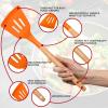 imageEfar Cooking Utensils Set of 6 Silicone Kitchen Utensils with Wooden Handle Nonstick Cookware Friendly ampamp Heat Resistant Includes SpatulaLadleSlotted TurnerServing SpoonSpaghetti ServerBlackMulticolor