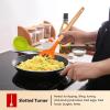 imageEfar Cooking Utensils Set of 6 Silicone Kitchen Utensils with Wooden Handle Nonstick Cookware Friendly ampamp Heat Resistant Includes SpatulaLadleSlotted TurnerServing SpoonSpaghetti ServerBlackMulticolor