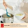 imageEfar Cooking Utensils Set of 6 Silicone Kitchen Utensils with Wooden Handle Nonstick Cookware Friendly ampamp Heat Resistant Includes SpatulaLadleSlotted TurnerServing SpoonSpaghetti ServerBlackTeal Blue