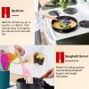 imageEfar Cooking Utensils Set of 6 Silicone Kitchen Utensils with Wooden Handle Nonstick Cookware Friendly ampamp Heat Resistant Includes SpatulaLadleSlotted TurnerServing SpoonSpaghetti ServerBlackMulticolor