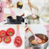imageEfar Cooking Utensils Set of 6 Silicone Kitchen Utensils with Wooden Handle Nonstick Cookware Friendly ampamp Heat Resistant Includes SpatulaLadleSlotted TurnerServing SpoonSpaghetti ServerBlackPink