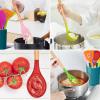 imageEfar Cooking Utensils Set of 6 Silicone Kitchen Utensils with Wooden Handle Nonstick Cookware Friendly ampamp Heat Resistant Includes SpatulaLadleSlotted TurnerServing SpoonSpaghetti ServerBlackMulticolor