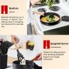 imageEfar Cooking Utensils Set of 6 Silicone Kitchen Utensils with Wooden Handle Nonstick Cookware Friendly ampamp Heat Resistant Includes SpatulaLadleSlotted TurnerServing SpoonSpaghetti ServerBlackBlack