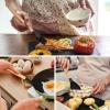 imageEfar Cooking Utensils Set of 6 Silicone Kitchen Utensils with Wooden Handle Nonstick Cookware Friendly ampamp Heat Resistant Includes SpatulaLadleSlotted TurnerServing SpoonSpaghetti ServerBlackBlack