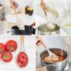 imageEfar Cooking Utensils Set of 6 Silicone Kitchen Utensils with Wooden Handle Nonstick Cookware Friendly ampamp Heat Resistant Includes SpatulaLadleSlotted TurnerServing SpoonSpaghetti ServerBlackKhaki