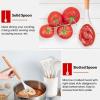 imageEfar Cooking Utensils Set of 6 Silicone Kitchen Utensils with Wooden Handle Nonstick Cookware Friendly ampamp Heat Resistant Includes SpatulaLadleSlotted TurnerServing SpoonSpaghetti ServerBlackWhite