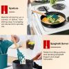 imageEfar Cooking Utensils Set of 6 Silicone Kitchen Utensils with Wooden Handle Nonstick Cookware Friendly ampamp Heat Resistant Includes SpatulaLadleSlotted TurnerServing SpoonSpaghetti ServerBlackTeal Blue