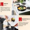 imageEfar Cooking Utensils Set of 6 Silicone Kitchen Utensils with Wooden Handle Nonstick Cookware Friendly ampamp Heat Resistant Includes SpatulaLadleSlotted TurnerServing SpoonSpaghetti ServerBlackGray