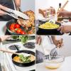 imageEfar Cooking Utensils Set of 6 Silicone Kitchen Utensils with Wooden Handle Nonstick Cookware Friendly ampamp Heat Resistant Includes SpatulaLadleSlotted TurnerServing SpoonSpaghetti ServerBlackWhite