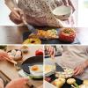 imageEfar Cooking Utensils Set of 6 Silicone Kitchen Utensils with Wooden Handle Nonstick Cookware Friendly ampamp Heat Resistant Includes SpatulaLadleSlotted TurnerServing SpoonSpaghetti ServerBlackGray
