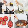 imageEfar Cooking Utensils Set of 6 Silicone Kitchen Utensils with Wooden Handle Nonstick Cookware Friendly ampamp Heat Resistant Includes SpatulaLadleSlotted TurnerServing SpoonSpaghetti ServerBlackGray