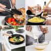 imageEfar Cooking Utensils Set of 6 Silicone Kitchen Utensils with Wooden Handle Nonstick Cookware Friendly ampamp Heat Resistant Includes SpatulaLadleSlotted TurnerServing SpoonSpaghetti ServerBlackBlack