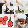 imageEfar Cooking Utensils Set of 6 Silicone Kitchen Utensils with Wooden Handle Nonstick Cookware Friendly ampamp Heat Resistant Includes SpatulaLadleSlotted TurnerServing SpoonSpaghetti ServerBlackBlack