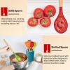 imageEfar Cooking Utensils Set of 6 Silicone Kitchen Utensils with Wooden Handle Nonstick Cookware Friendly ampamp Heat Resistant Includes SpatulaLadleSlotted TurnerServing SpoonSpaghetti ServerBlackMulticolor