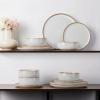 imageEfar Dinnerware Sets for 6 18Piece Stoneware Plates and Bowls Set Reactive Glaze Dinning Ware Dishes Set Microwave ampamp Dishwasher Safe  Seashell WhiteSeashell White