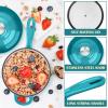 imageEfar Enameled Cast Iron Sauce Pan 2 Quart Dutch Oven Saucepan with Lid Small Sauce Pot for Cooking Boiling Healthy ampamp Non Toxic Induction ampamp Oven Safe OrangeGreen