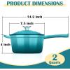imageEfar Enameled Cast Iron Sauce Pan 2 Quart Dutch Oven Saucepan with Lid Small Sauce Pot for Cooking Boiling Healthy ampamp Non Toxic Induction ampamp Oven Safe OrangeGreen