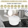 imageEfar Enameled Cast Iron Sauce Pan 2 Quart Dutch Oven Saucepan with Lid Small Sauce Pot for Cooking Boiling Healthy ampamp Non Toxic Induction ampamp Oven Safe OrangeWhite