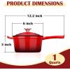 imageEfar Enameled Cast Iron Sauce Pan 2 Quart Dutch Oven Saucepan with Lid Small Sauce Pot for Cooking Boiling Healthy ampamp Non Toxic Induction ampamp Oven Safe OrangeRed