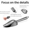 imageEfar Mini Ice Scoop Set of 2 3 Ounce Stainless Steel Scoops for Ice CubeCandyFlourSugar Metal Utility Scoops for Canisters Baking Kitchen Pantry Rust Proof ampamp Dishwasher SafeBlack