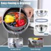 imageEfar Mixing Bowls with Lids Set 15PCS Stainless Steel Mixing Nesting Bowl with Colander ampamp 3 Metal Grater for Kitchen PrepBakingStorage NonSlip Bottom ampamp Airtight Lid 46 3 15 1 07QT KhakiBlue