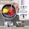 imageEfar Mixing Bowls with Lids Set 15PCS Stainless Steel Mixing Nesting Bowl with Colander ampamp 3 Metal Grater for Kitchen PrepBakingStorage NonSlip Bottom ampamp Airtight Lid 46 3 15 1 07QT KhakiKhaki