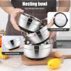 imageEfar Mixing Bowls with Lids Set 15PCS Stainless Steel Mixing Nesting Bowl with Colander ampamp 3 Metal Grater for Kitchen PrepBakingStorage NonSlip Bottom ampamp Airtight Lid 46 3 15 1 07QT KhakiBlack