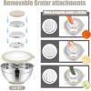 imageEfar Mixing Bowls with Lids Set 15PCS Stainless Steel Mixing Nesting Bowl with Colander ampamp 3 Metal Grater for Kitchen PrepBakingStorage NonSlip Bottom ampamp Airtight Lid 46 3 15 1 07QT KhakiKhaki