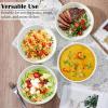imageEfar Pasta Bowls Set of 4 35oz Ceramic Large Salad Bowl Plates for Serving Soup Dinner Shallow Stoneware Pasta Plate Microwave ampamp Dishwasher Safe Speckled KhakiStone White