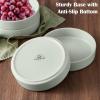 imageEfar Pasta Bowls Set of 4 35oz Ceramic Large Salad Bowl Plates for Serving Soup Dinner Shallow Stoneware Pasta Plate Microwave ampamp Dishwasher Safe Speckled KhakiMist Green