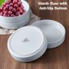 imageEfar Pasta Bowls Set of 4 35oz Ceramic Large Salad Bowl Plates for Serving Soup Dinner Shallow Stoneware Pasta Plate Microwave ampamp Dishwasher Safe Speckled KhakiHaze Gray