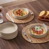 imageEfar Pasta Bowls Set of 4 35oz Ceramic Large Salad Bowl Plates for Serving Soup Dinner Shallow Stoneware Pasta Plate Microwave ampamp Dishwasher Safe Speckled KhakiBright Khaki