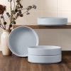 imageEfar Pasta Bowls Set of 4 35oz Ceramic Large Salad Bowl Plates for Serving Soup Dinner Shallow Stoneware Pasta Plate Microwave ampamp Dishwasher Safe Speckled KhakiHaze Gray