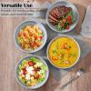 imageEfar Pasta Bowls Set of 4 35oz Ceramic Large Salad Bowl Plates for Serving Soup Dinner Shallow Stoneware Pasta Plate Microwave ampamp Dishwasher Safe Speckled KhakiHaze Gray