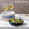 imageEfar Pasta Bowls Set of 4 35oz Large Salad Bowls for Serving Wide and Shallow Ceramic Plates for Kitchen Double Reactive Glaze Microwave and Dishwasher Safe Ocean BlueMulticolor