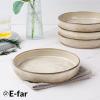 imageEfar Pasta Bowls Set of 4 35oz Large Salad Bowls for Serving Wide and Shallow Ceramic Plates for Kitchen Double Reactive Glaze Microwave and Dishwasher Safe Ocean BlueKhaki