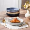 imageEfar Pasta Bowls Set of 4 35oz Large Salad Bowls for Serving Wide and Shallow Ceramic Plates for Kitchen Double Reactive Glaze Microwave and Dishwasher Safe Ocean BlueMulticolor