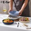 imageEfar Pasta Bowls Set of 4 35oz Large Salad Bowls for Serving Wide and Shallow Ceramic Plates for Kitchen Double Reactive Glaze Microwave and Dishwasher Safe Ocean BlueMulticolor