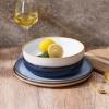 imageEfar Pasta Bowls Set of 4 35oz Large Salad Bowls for Serving Wide and Shallow Ceramic Plates for Kitchen Double Reactive Glaze Microwave and Dishwasher Safe Ocean BlueMulticolor