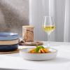 imageEfar Pasta Bowls Set of 4 35oz Large Salad Bowls for Serving Wide and Shallow Ceramic Plates for Kitchen Double Reactive Glaze Microwave and Dishwasher Safe Ocean BlueMulticolor
