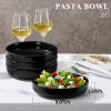 imageEfar Pasta Bowls Set of 4 35oz Large Salad Bowls for Serving Wide and Shallow Ceramic Plates for Kitchen Double Reactive Glaze Microwave and Dishwasher Safe Ocean BlueMatte Black