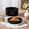 imageEfar Pasta Bowls Set of 4 35oz Large Salad Bowls for Serving Wide and Shallow Ceramic Plates for Kitchen Double Reactive Glaze Microwave and Dishwasher Safe Ocean BlueMatte Black