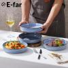 imageEfar Pasta Bowls Set of 4 35oz Large Salad Bowls for Serving Wide and Shallow Ceramic Plates for Kitchen Double Reactive Glaze Microwave and Dishwasher Safe Ocean BlueOcean Blue
