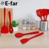 imageEfar Silicone Cooking Utensils Set 24Pcs Heat Resistant Kitchen Utensil with Holder Silicone Kitchen Tools with Spatula Turner Spoon Tongs Whisk NonToxic ampamp Dishwasher Safe KhakiRed