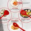 imageEfar Silicone Cooking Utensils Set 24Pcs Heat Resistant Kitchen Utensil with Holder Silicone Kitchen Tools with Spatula Turner Spoon Tongs Whisk NonToxic ampamp Dishwasher Safe KhakiRed