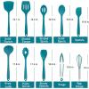imageEfar Silicone Cooking Utensils Set 24Pcs Heat Resistant Kitchen Utensil with Holder Silicone Kitchen Tools with Spatula Turner Spoon Tongs Whisk NonToxic ampamp Dishwasher Safe KhakiBlue