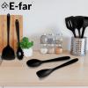 imageEfar Silicone Cooking Utensils Set 24Pcs Heat Resistant Kitchen Utensil with Holder Silicone Kitchen Tools with Spatula Turner Spoon Tongs Whisk NonToxic ampamp Dishwasher Safe KhakiBlack