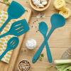 imageEfar Silicone Cooking Utensils Set 24Pcs Heat Resistant Kitchen Utensil with Holder Silicone Kitchen Tools with Spatula Turner Spoon Tongs Whisk NonToxic ampamp Dishwasher Safe KhakiBlue