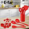 imageEfar Silicone Cooking Utensils Set 24Pcs Heat Resistant Kitchen Utensil with Holder Silicone Kitchen Tools with Spatula Turner Spoon Tongs Whisk NonToxic ampamp Dishwasher Safe KhakiRed